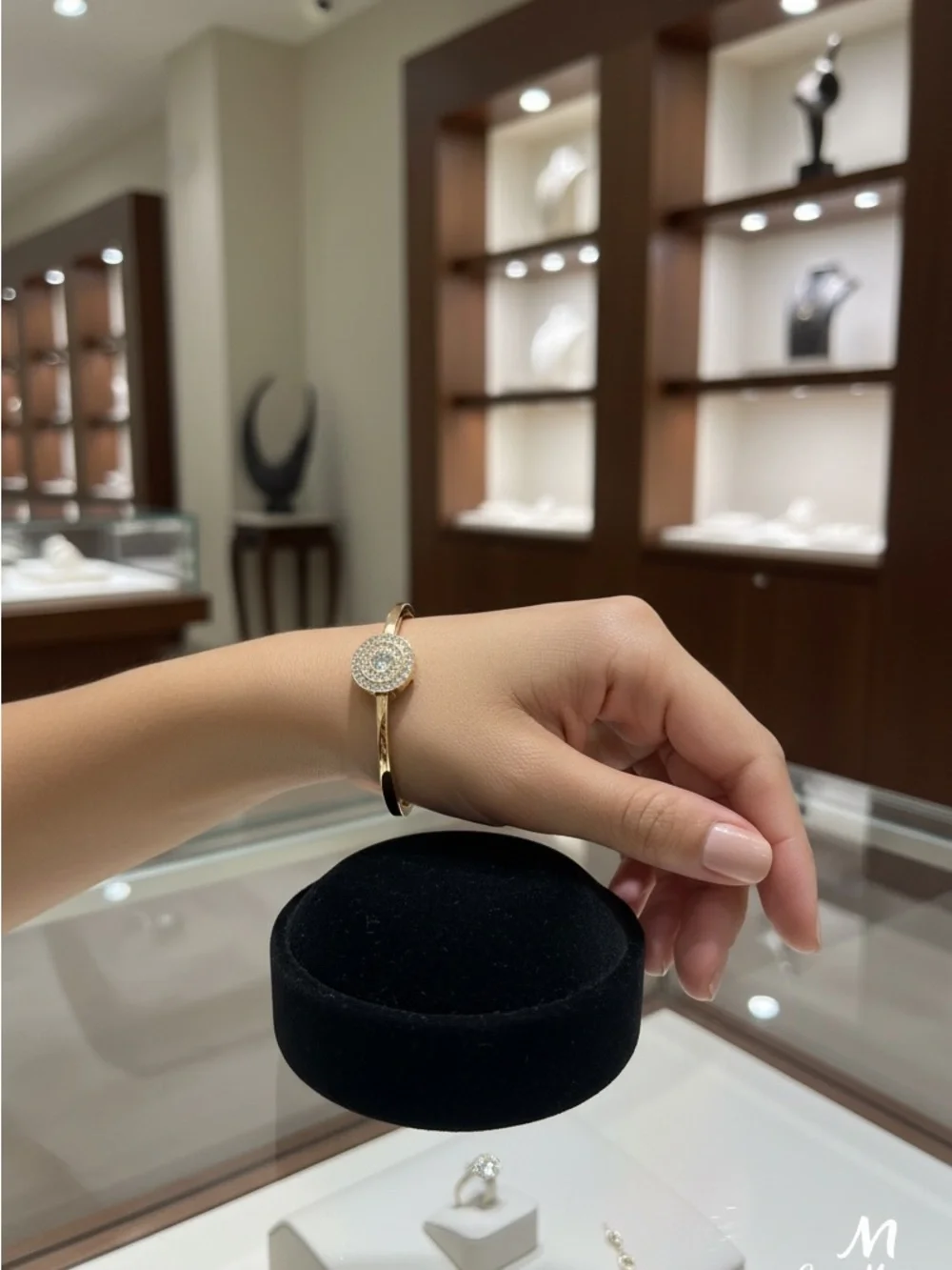 Gold Crystal Halo Bracelet - Women Jewelry
